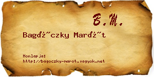 Bagóczky Marót névjegykártya